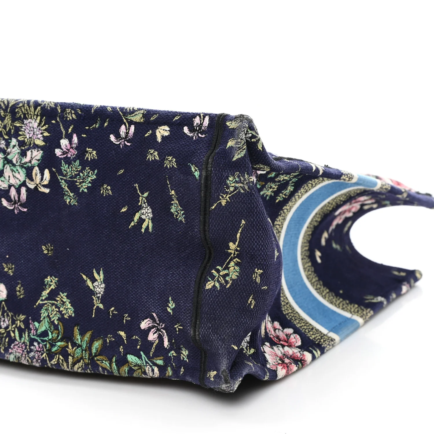 Canvas Embroidered Large Toile de Jouy Book Tote Blue Multicolor - Image 10