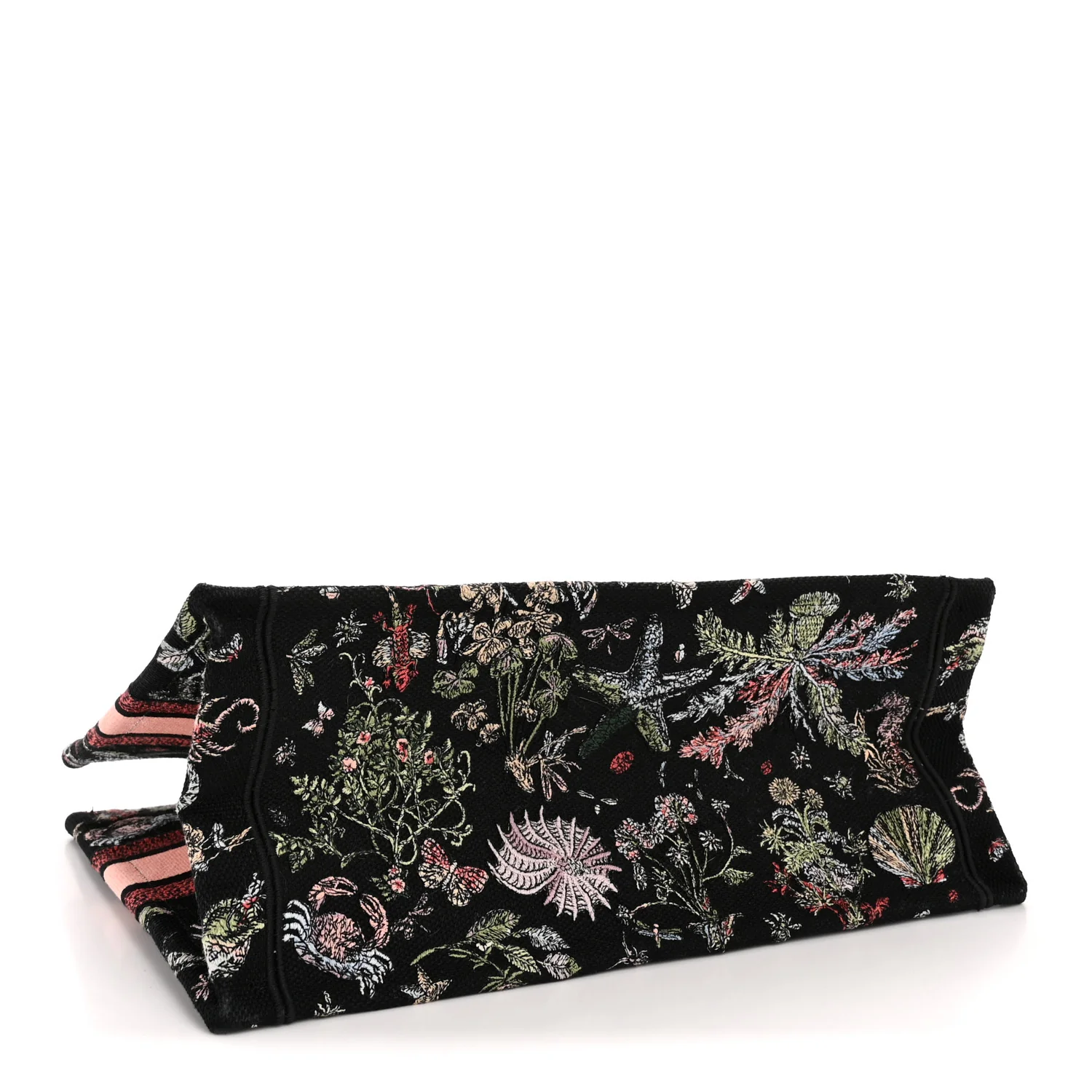 Canvas Embroidered Medium Cabinet De Curiosites Book Tote Black Multicolor - Image 4