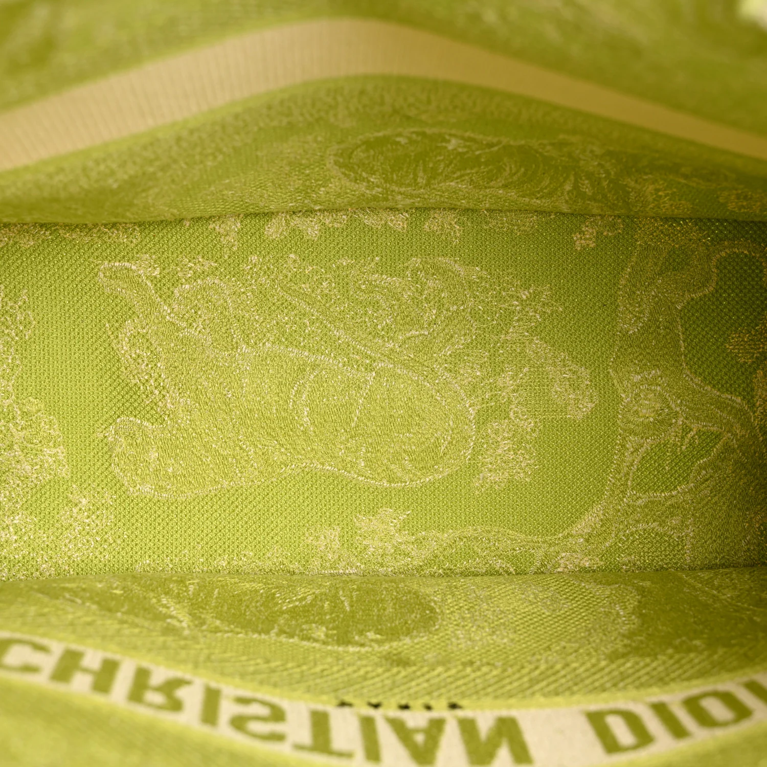 Canvas Embroidered Medium Dioriviera Toile De Jouy Book Tote D-Lite Green - Image 6