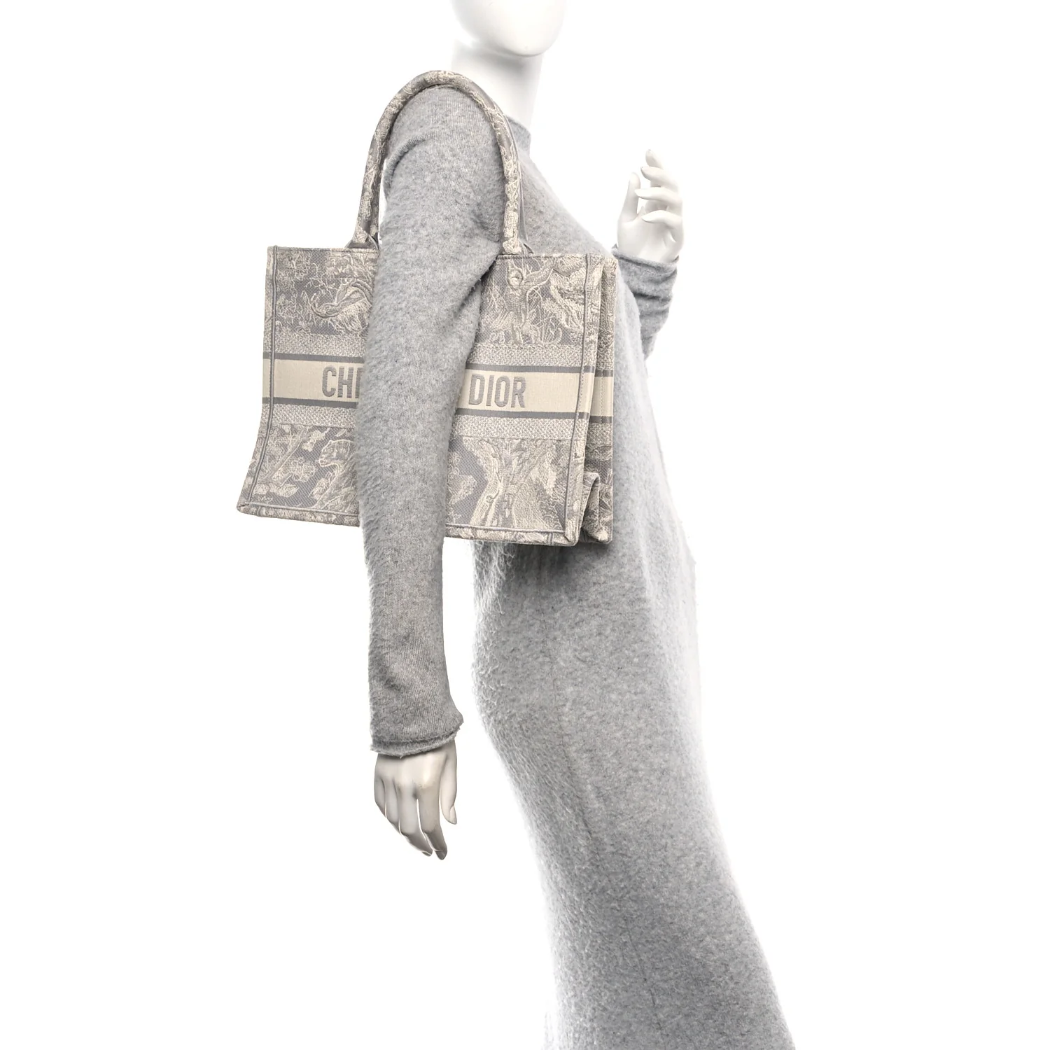 Canvas Embroidered Medium Dioriviera Toile De Jouy Book Tote Gray - Image 2