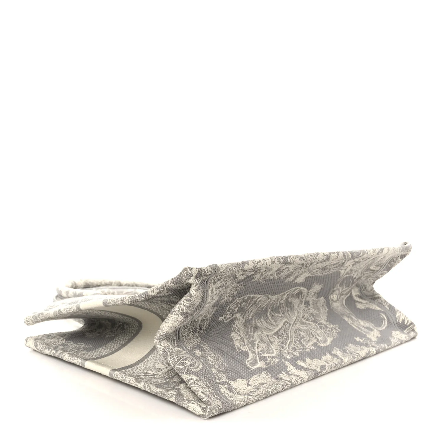 Canvas Embroidered Medium Dioriviera Toile De Jouy Book Tote Gray - Image 4