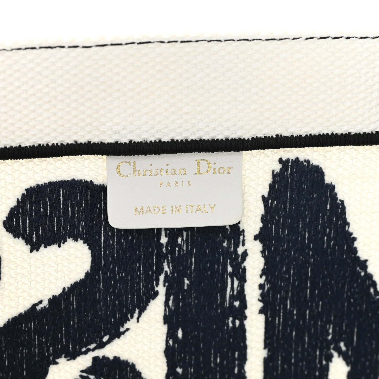 Canvas Embroidered Medium Miss Dior Graffiti Book Tote Navy White - Image 6