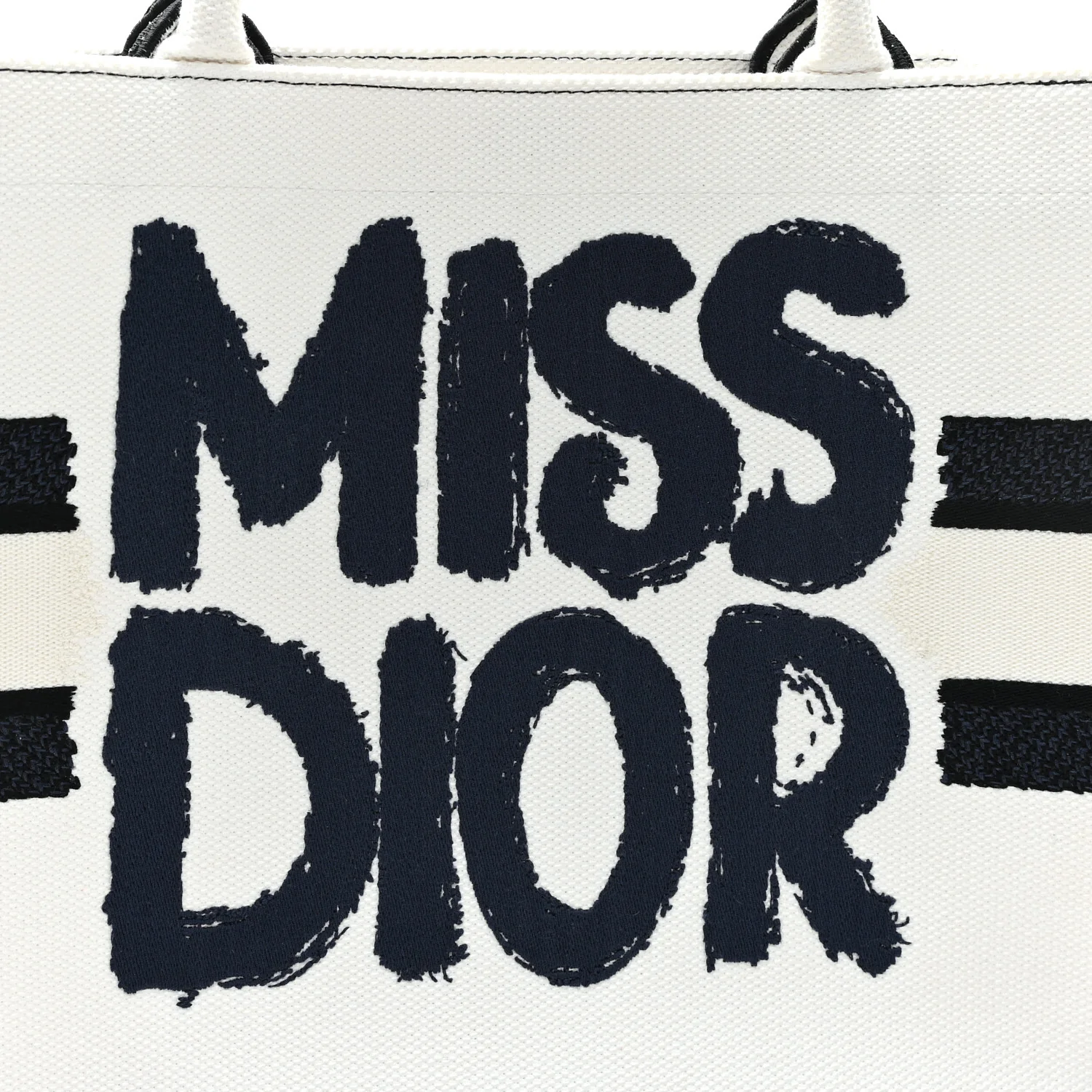 Canvas Embroidered Medium Miss Dior Graffiti Book Tote Navy White - Image 8