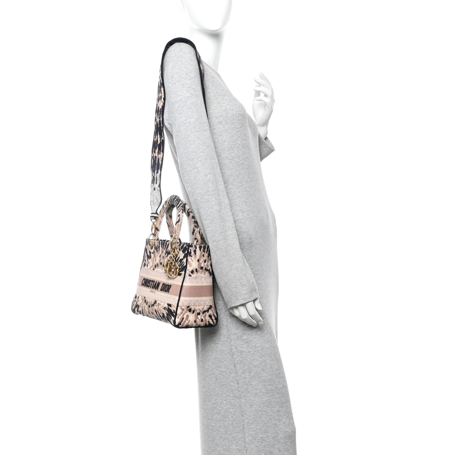 Canvas Embroidered Medium Tie And Dior Lady D-Lite Multicolor - Image 3