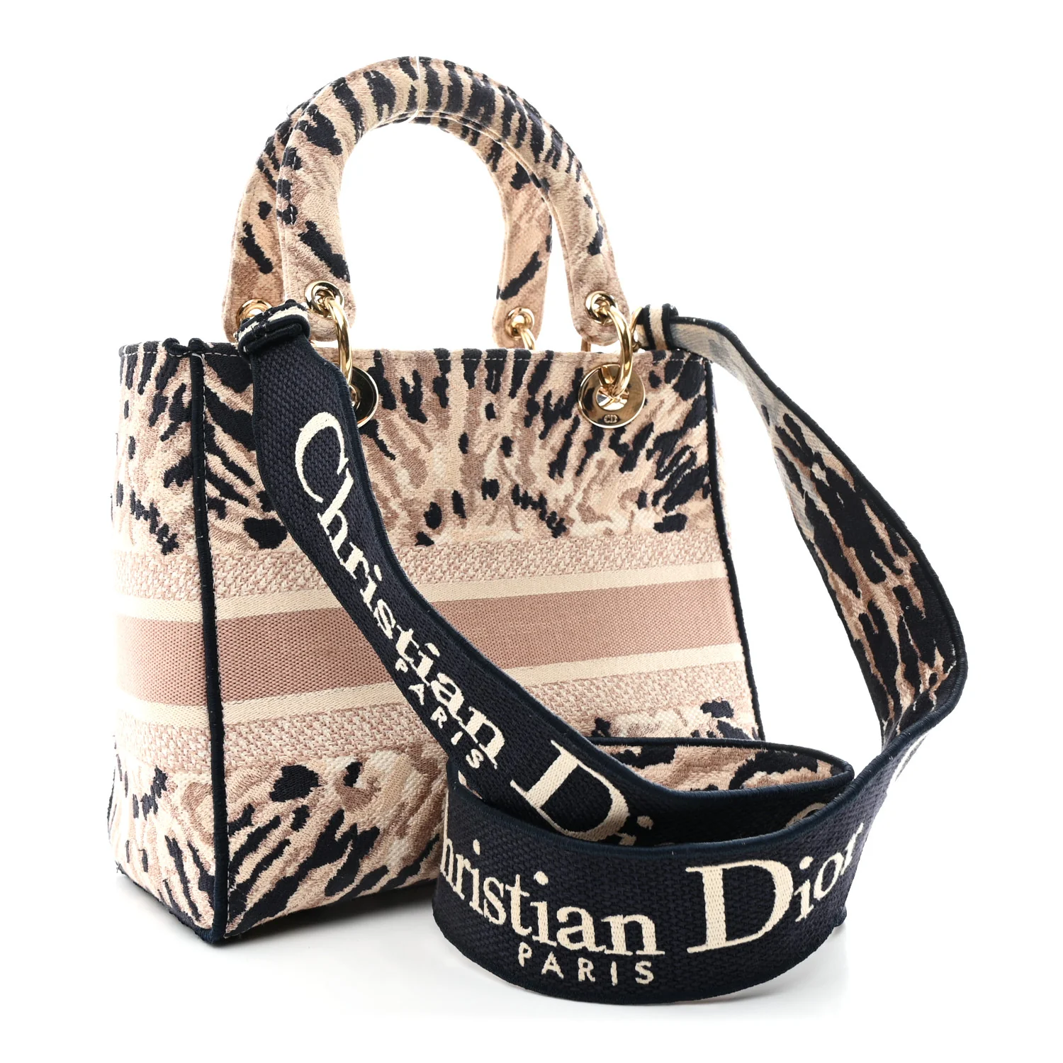 Canvas Embroidered Medium Tie And Dior Lady D-Lite Multicolor - Image 5