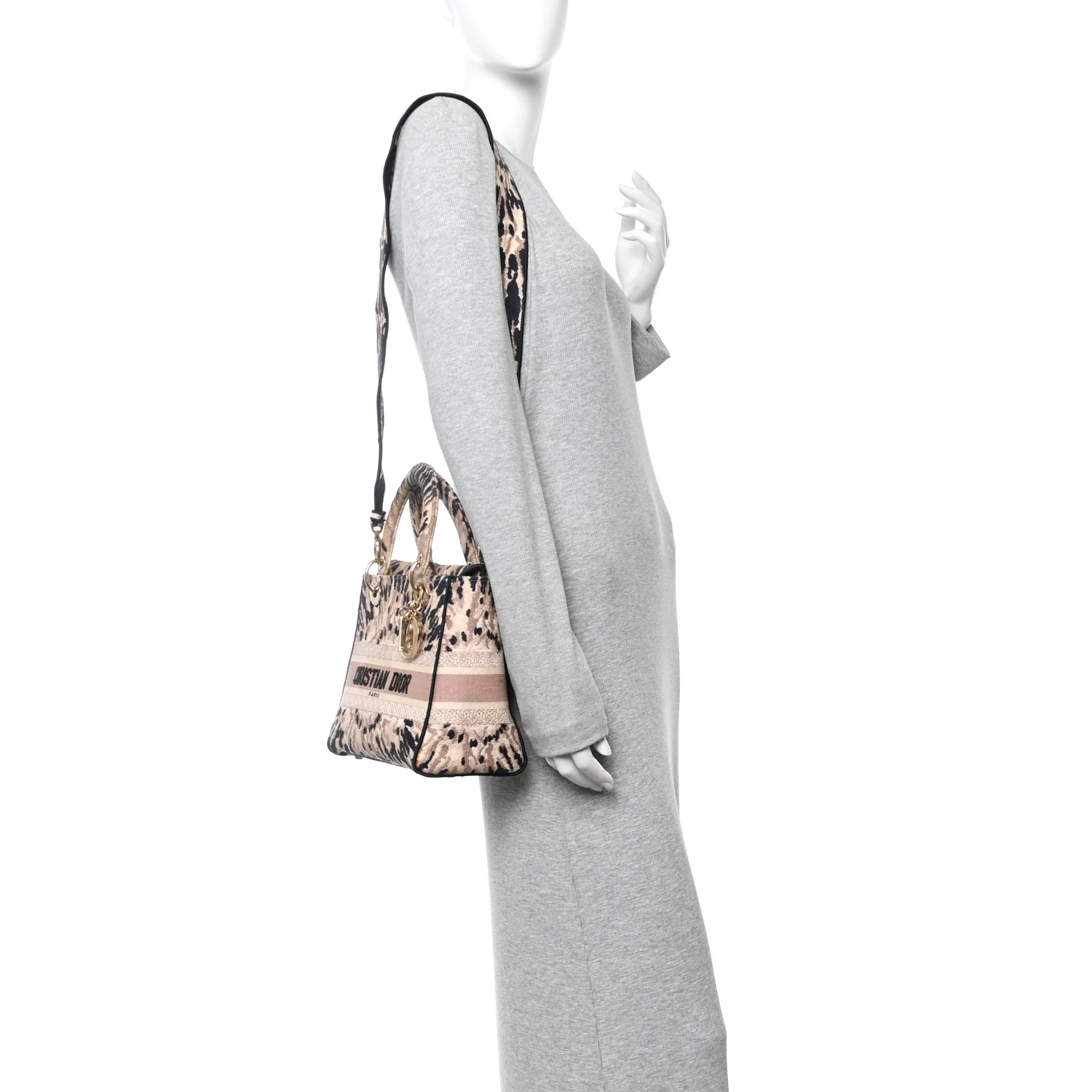 Canvas Embroidered Medium Tie And Dior Lady D-Lite Multicolor - Image 2