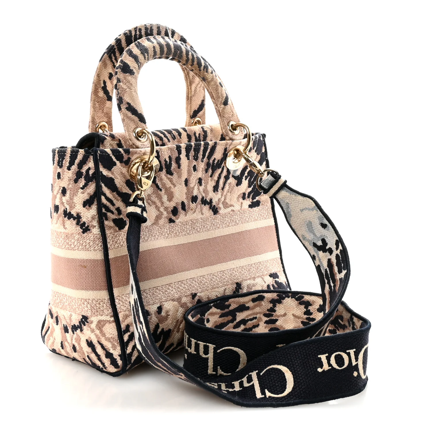 Canvas Embroidered Medium Tie And Dior Lady D-Lite Multicolor - Image 3
