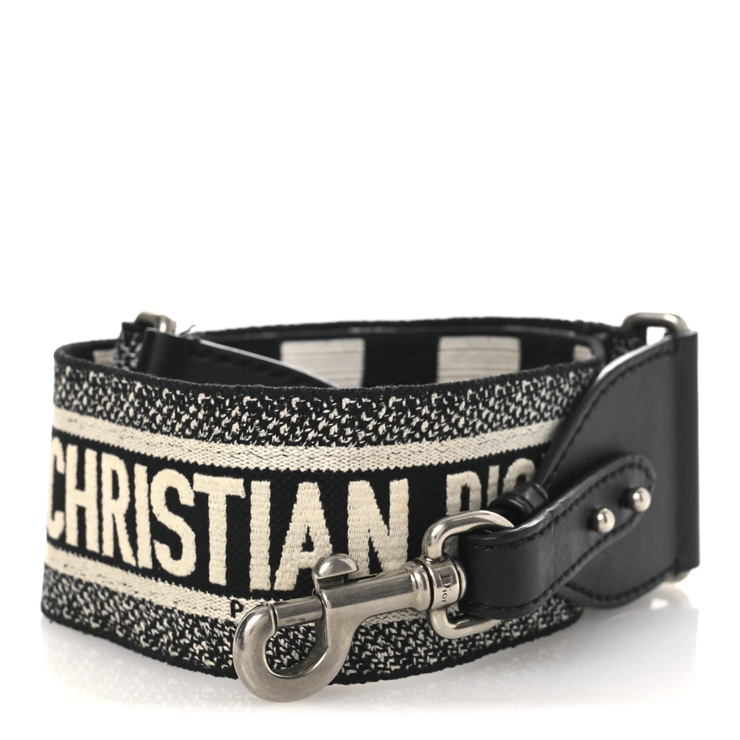 Canvas Embroidered Shoulder Strap Black