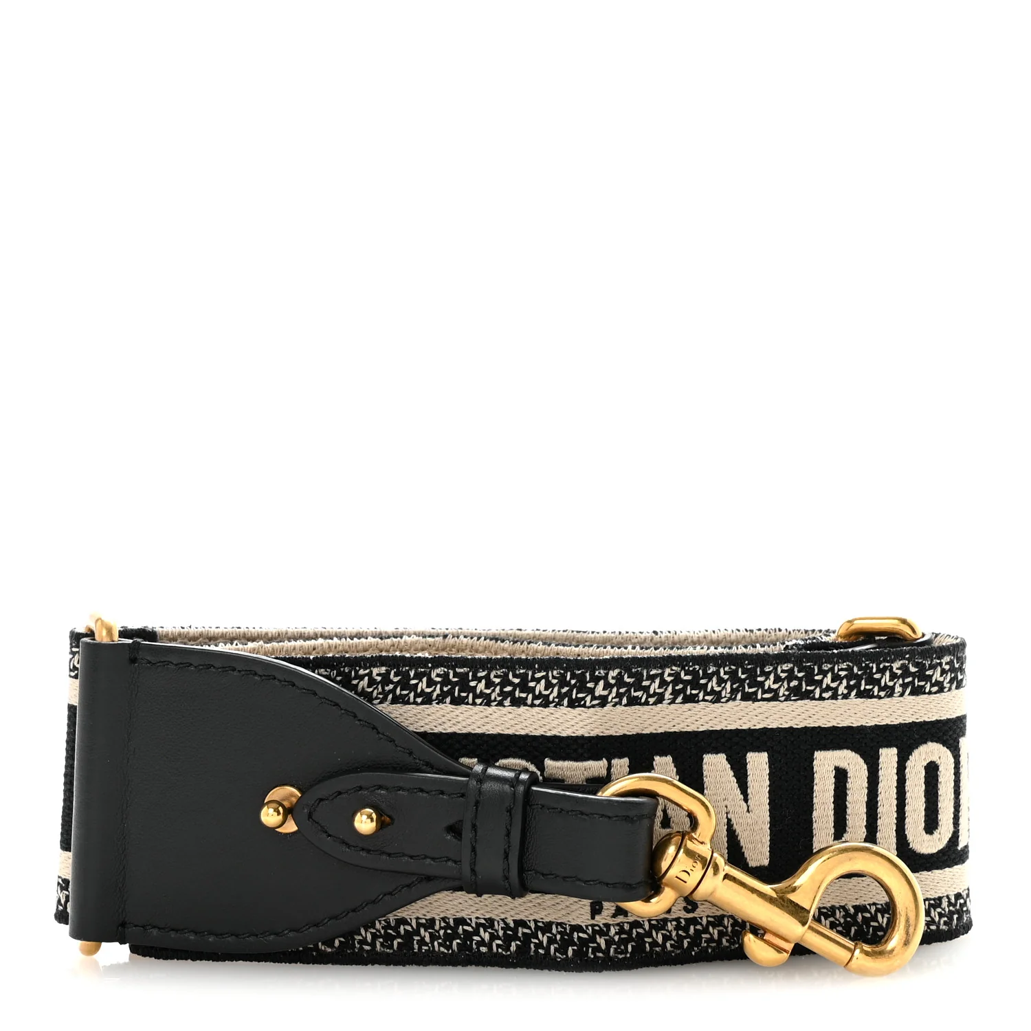Canvas Embroidered Shoulder Strap Black