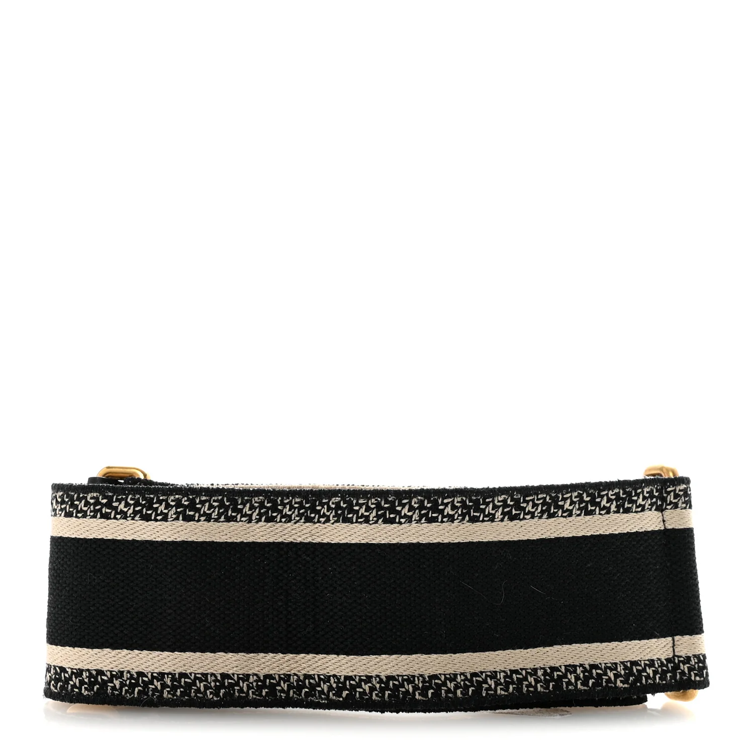 Canvas Embroidered Shoulder Strap Black - Image 2