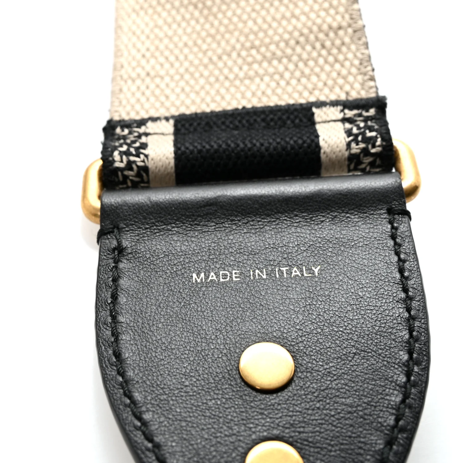 Canvas Embroidered Shoulder Strap Black - Image 5