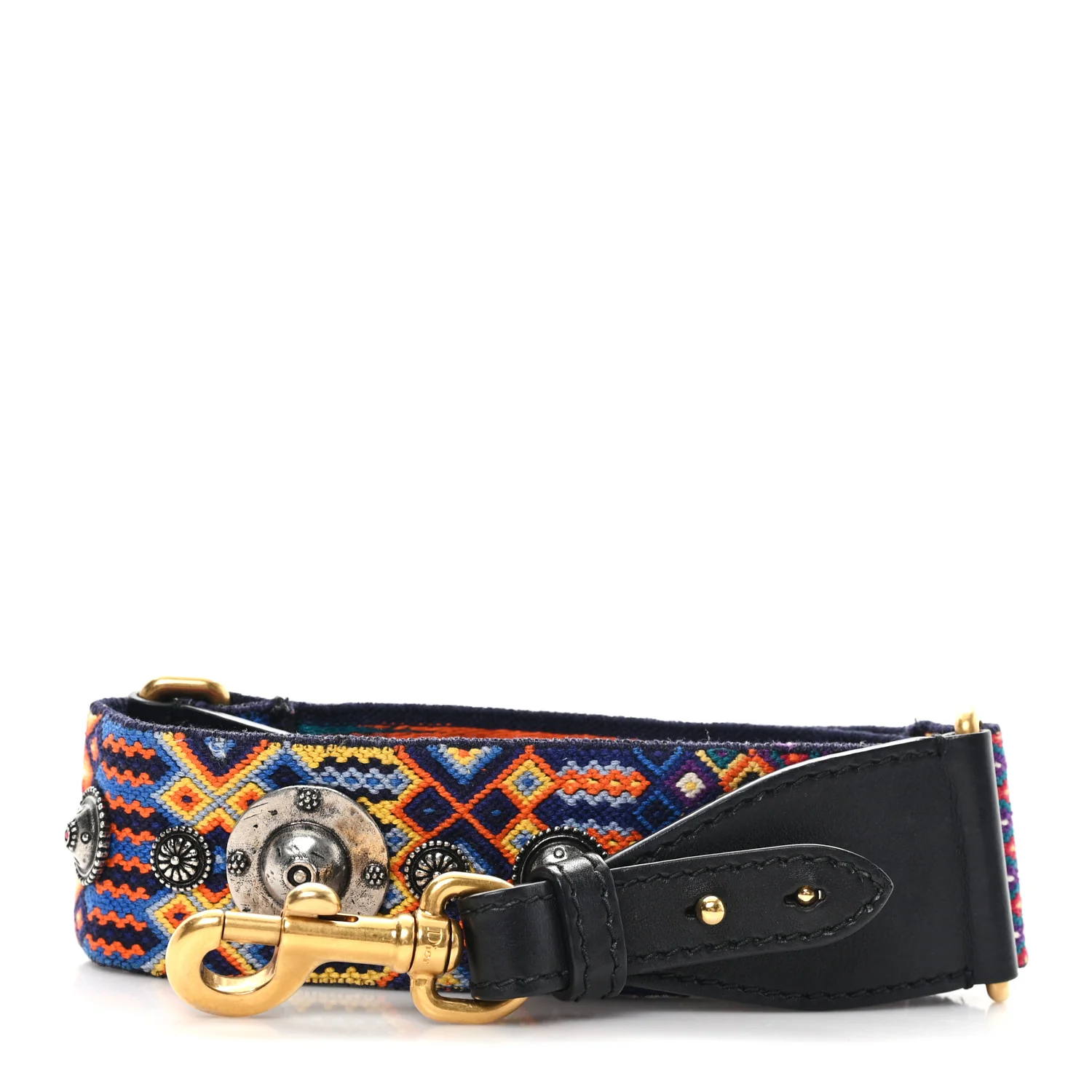Canvas Embroidered Studded Mexico Shoulder Strap Multicolor