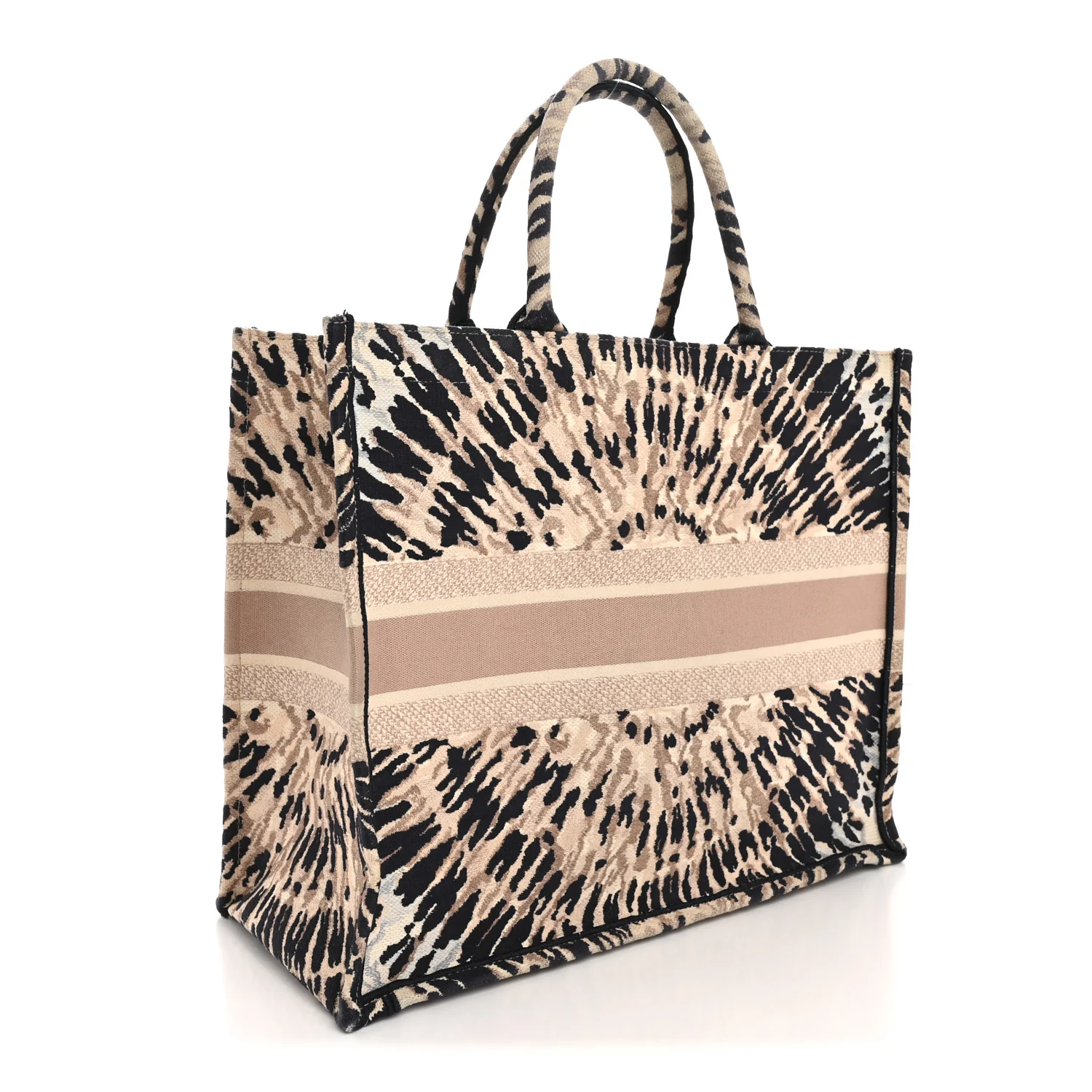 Canvas Embroidered Tie Dye Large Book Tote Multicolor - Image 3