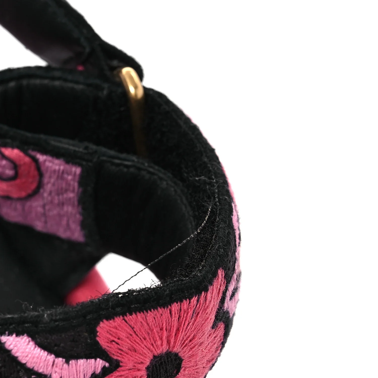 Canvas Embroidered Velvet Jardin Indien 10mm D-Wave Sandals 39 Pink Multicolor - Image 11