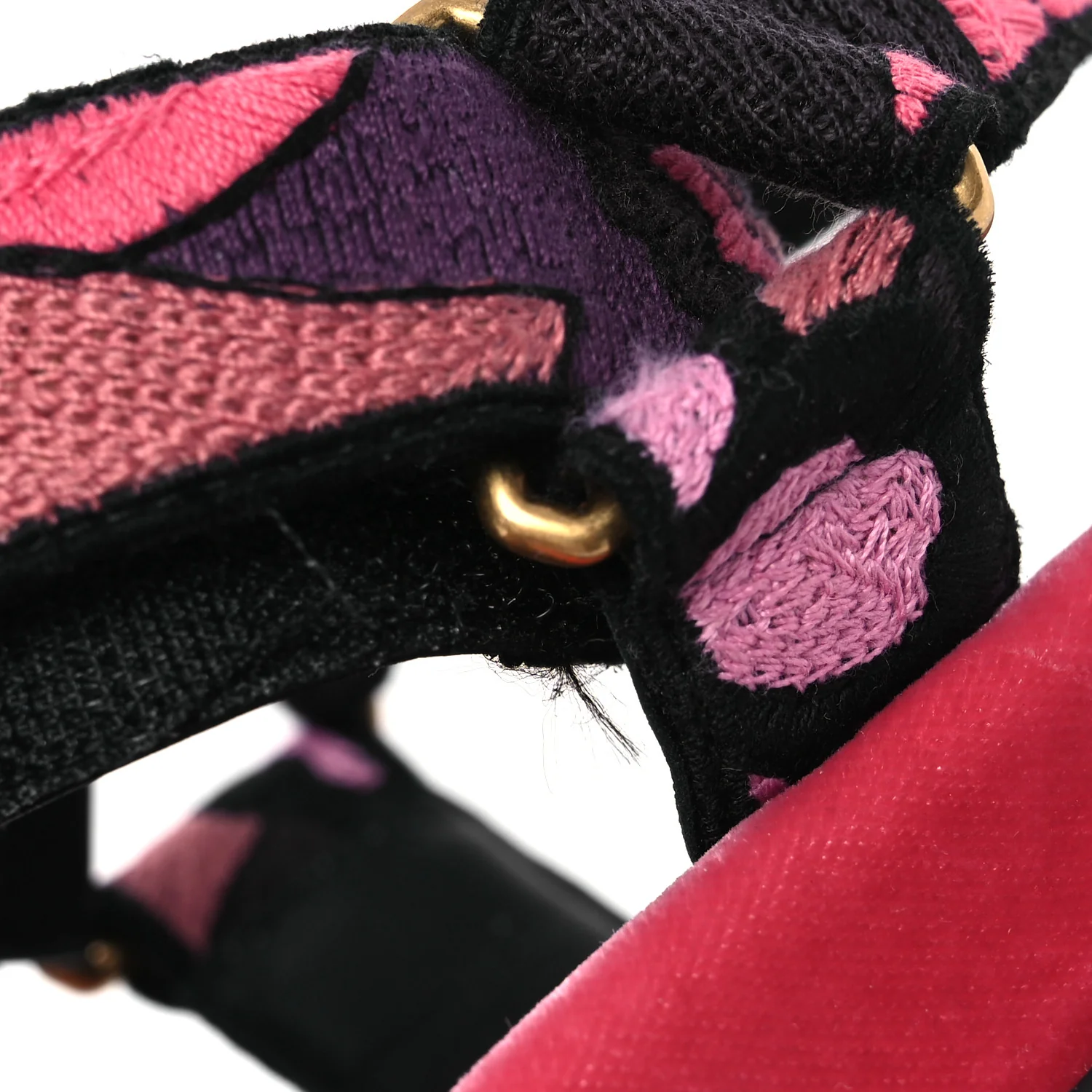 Canvas Embroidered Velvet Jardin Indien 10mm D-Wave Sandals 39 Pink Multicolor - Image 12