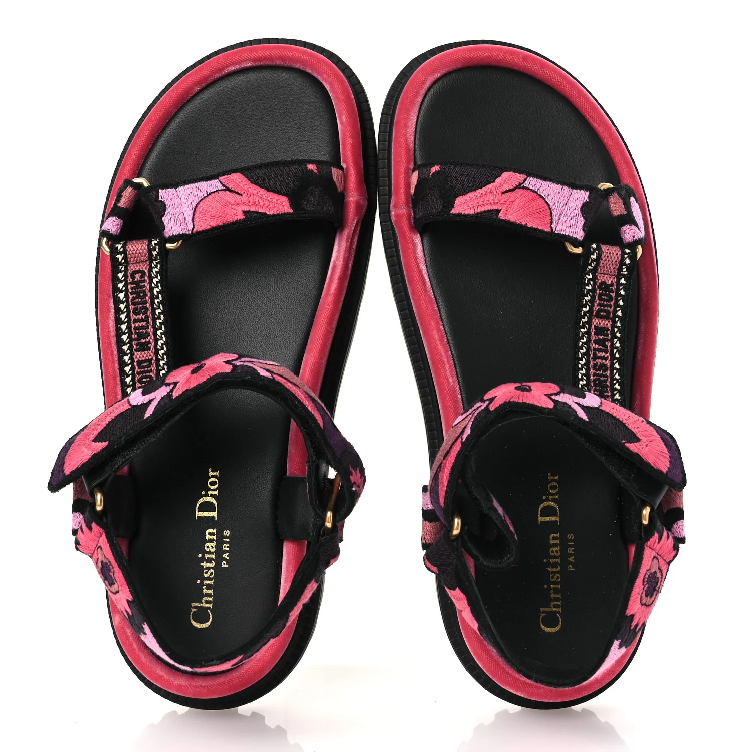 Canvas Embroidered Velvet Jardin Indien 10mm D-Wave Sandals 39 Pink Multicolor - Image 2