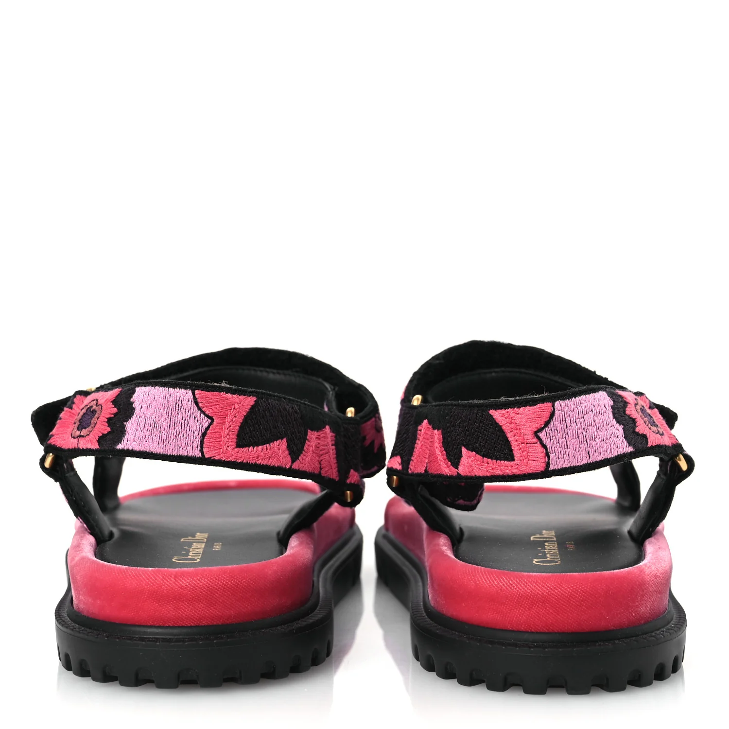 Canvas Embroidered Velvet Jardin Indien 10mm D-Wave Sandals 39 Pink Multicolor - Image 6