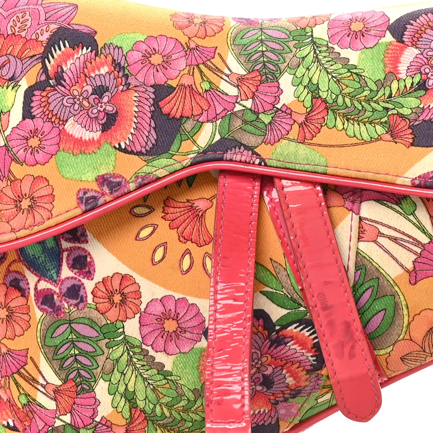 Canvas Floral Hawaii Glamour Saddle Bag Multicolor - Image 8