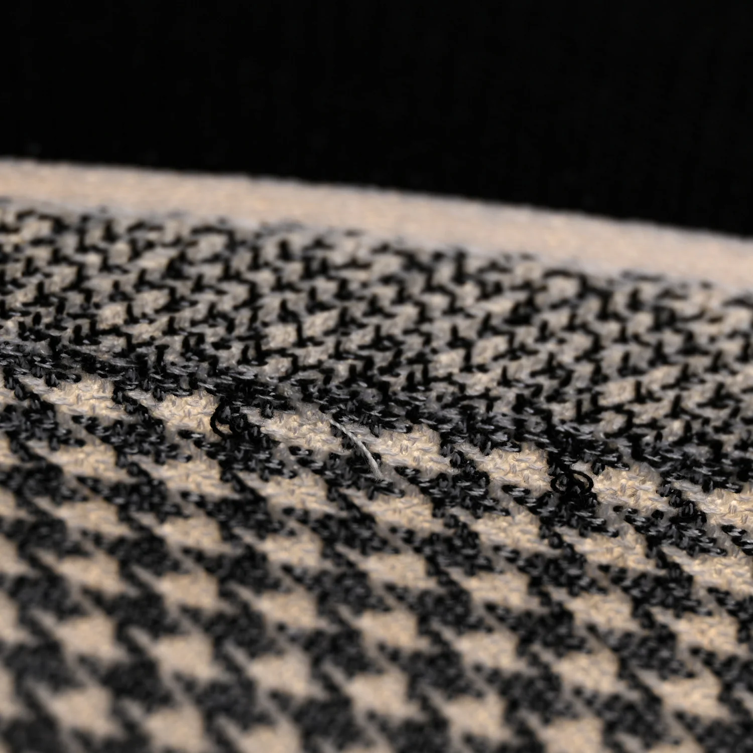 Canvas Houndstooth Embroidered Medium Book Tote Black White - Image 11
