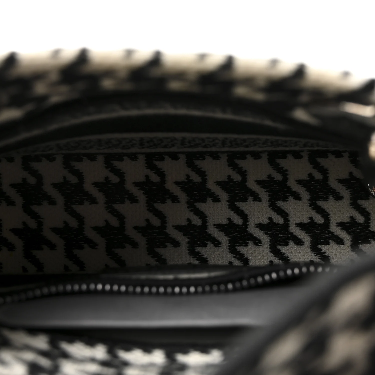 Canvas Houndstooth Embroidered Mini Lady D-Lite Black White - Image 5