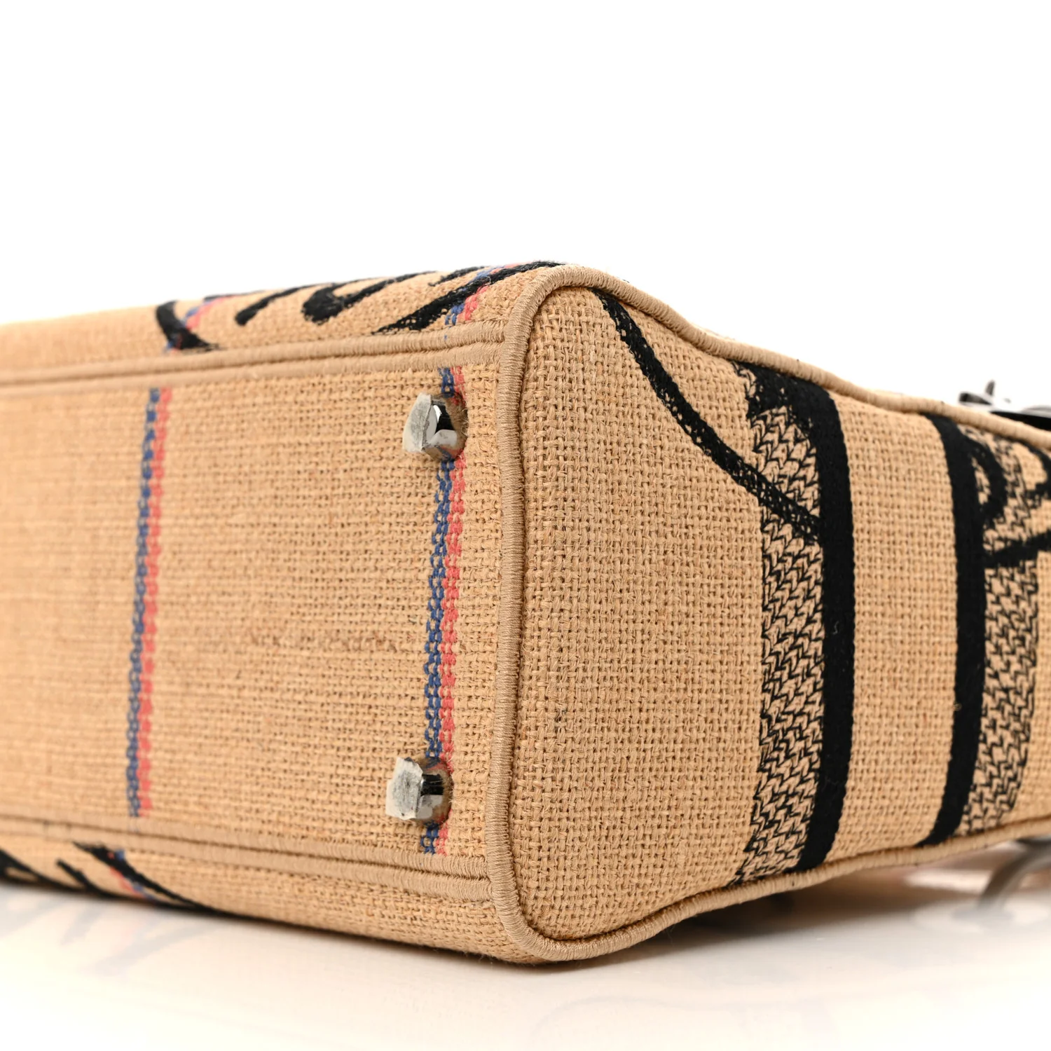 Canvas Jute Embroidered Medium Lady D-Lite Beige Multicolor - Image 10