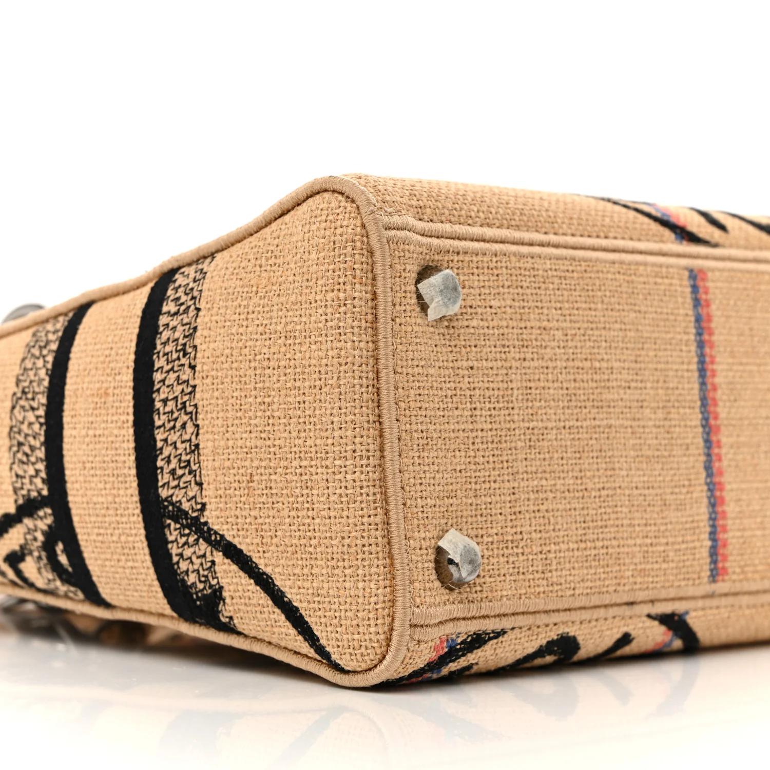 Canvas Jute Embroidered Medium Lady D-Lite Beige Multicolor - Image 9