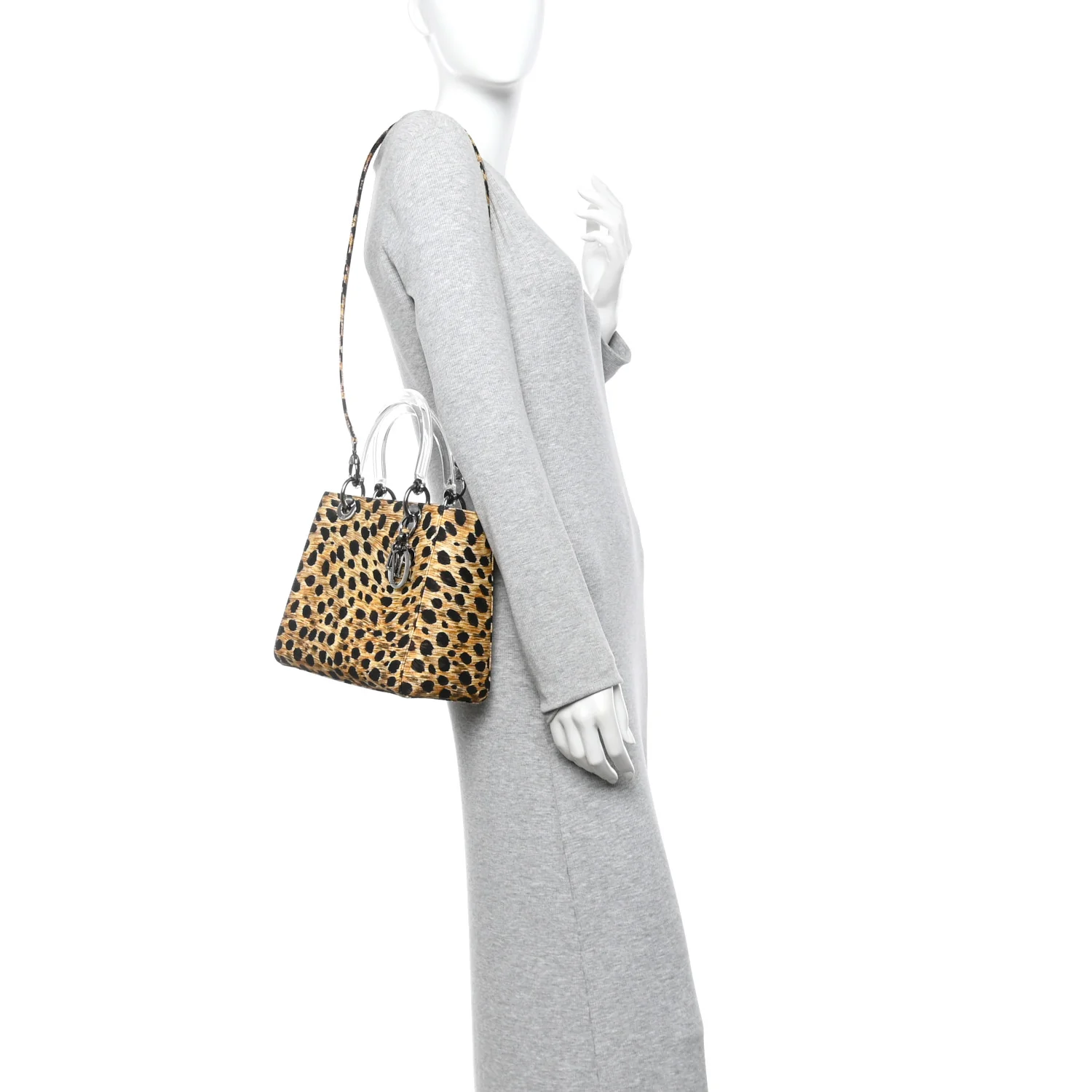 Canvas Leopard Print Medium Lady Dior - Image 2