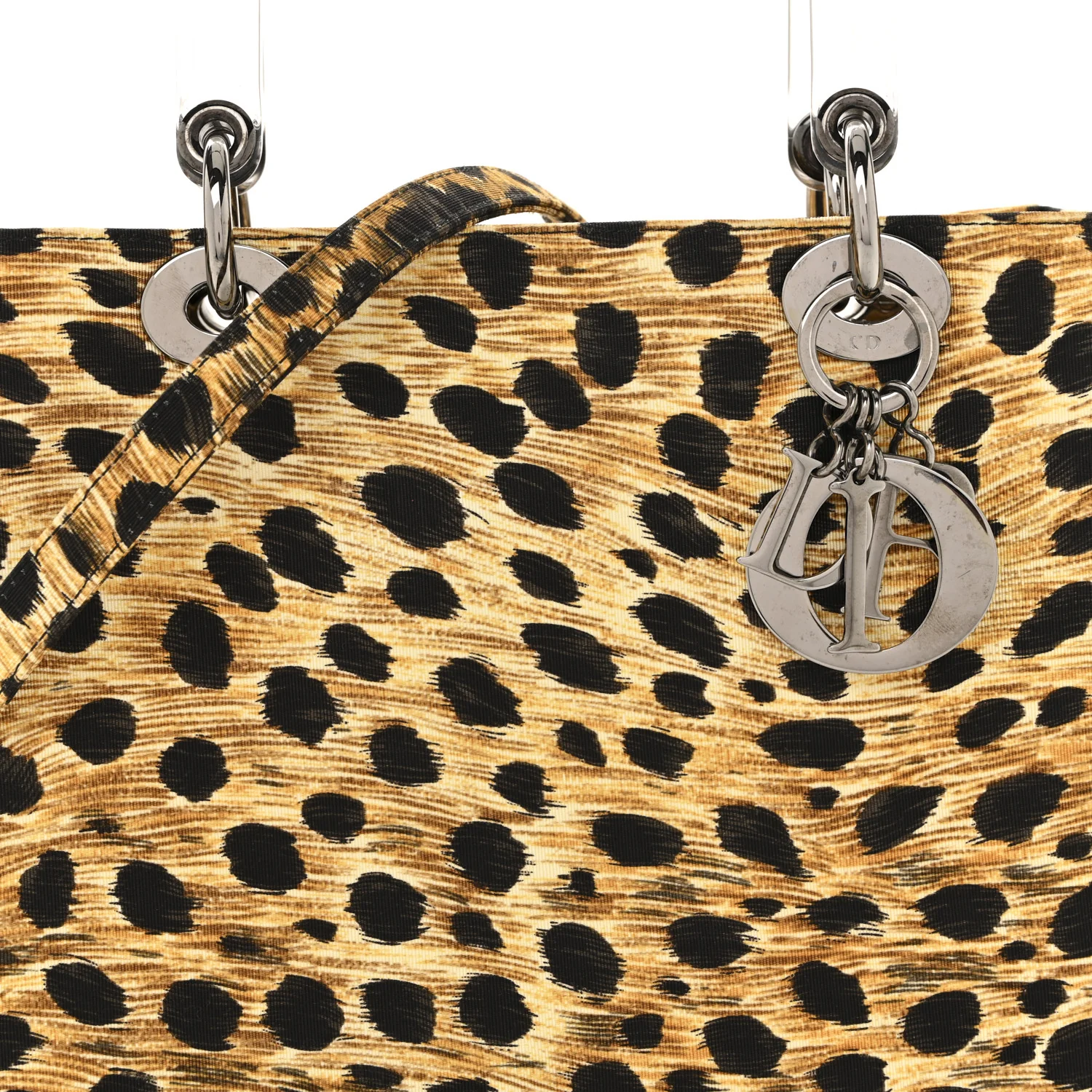 Canvas Leopard Print Medium Lady Dior - Image 8