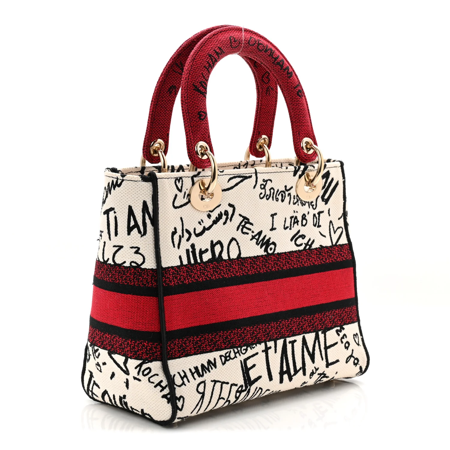 Canvas Medium DiorAmour Graffiti Lady D-Lite Latte - Image 3