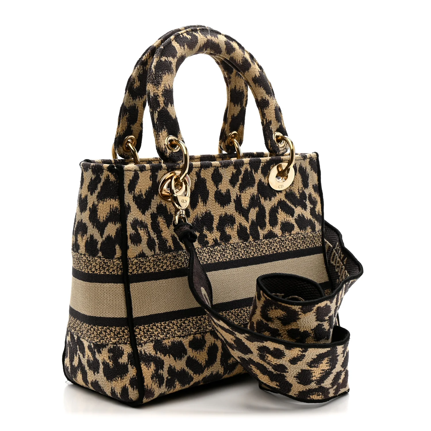 Canvas Medium Mizza Embroidered Lady D-Lite Beige Multicolor - Image 3