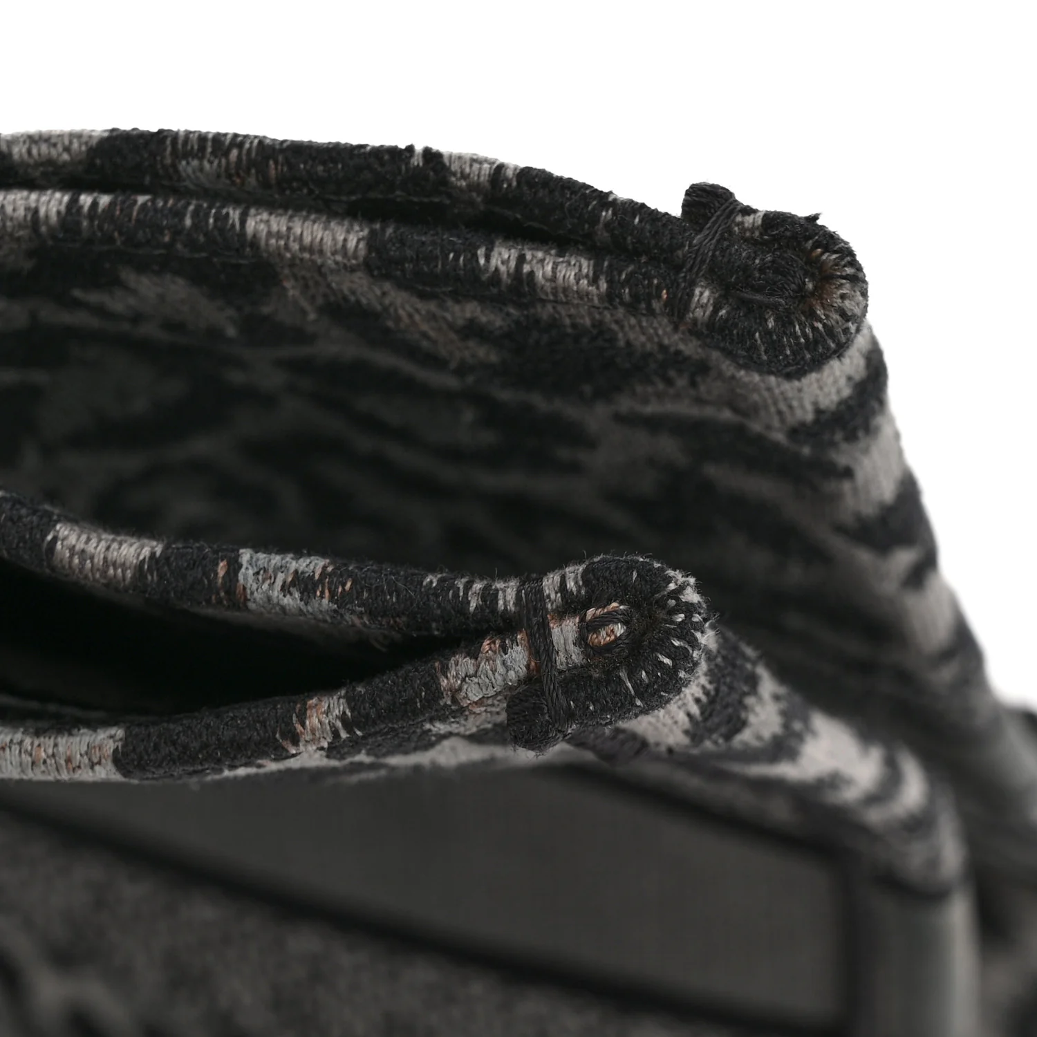 Canvas Mizza Embroidered Large Leopard Book Tote Grey - Image 13