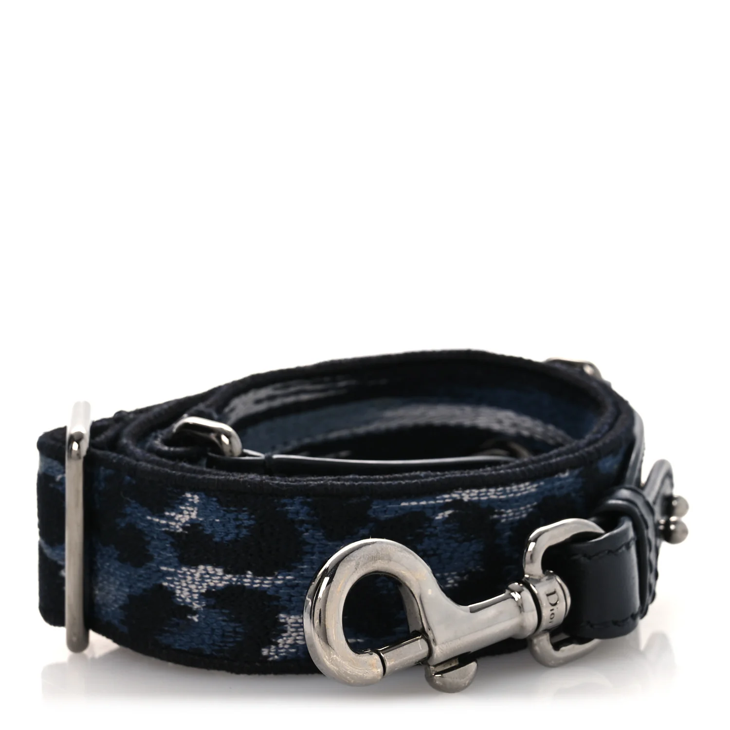 Canvas Mizza Embroidered Leopard Shoulder Strap Bleu Black