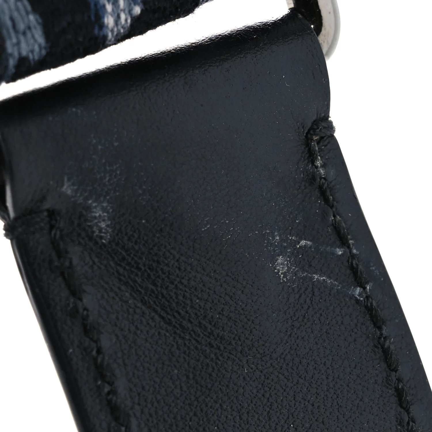 Canvas Mizza Embroidered Leopard Shoulder Strap Bleu Black - Image 5
