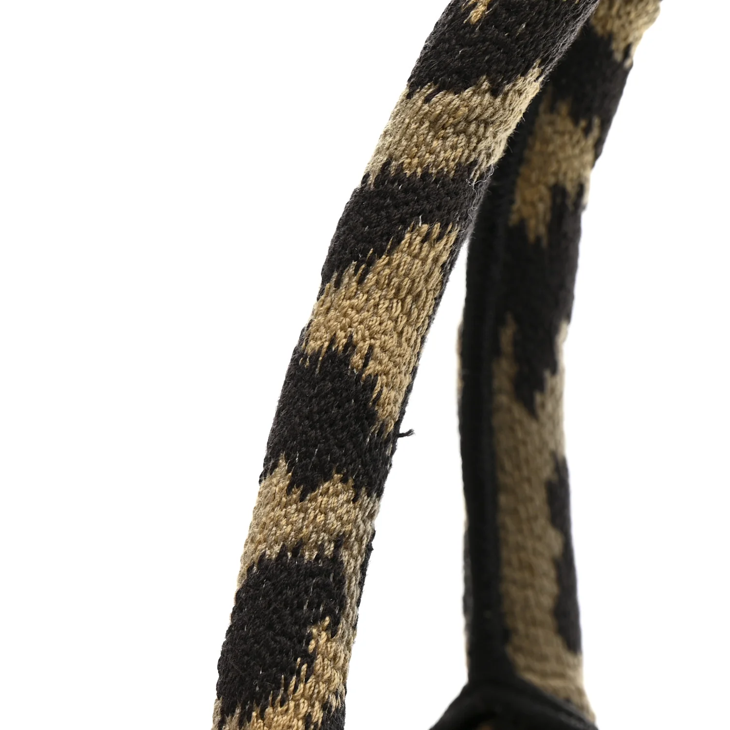Canvas Mizza Embroidered Small Leopard Book Tote Beige - Image 13