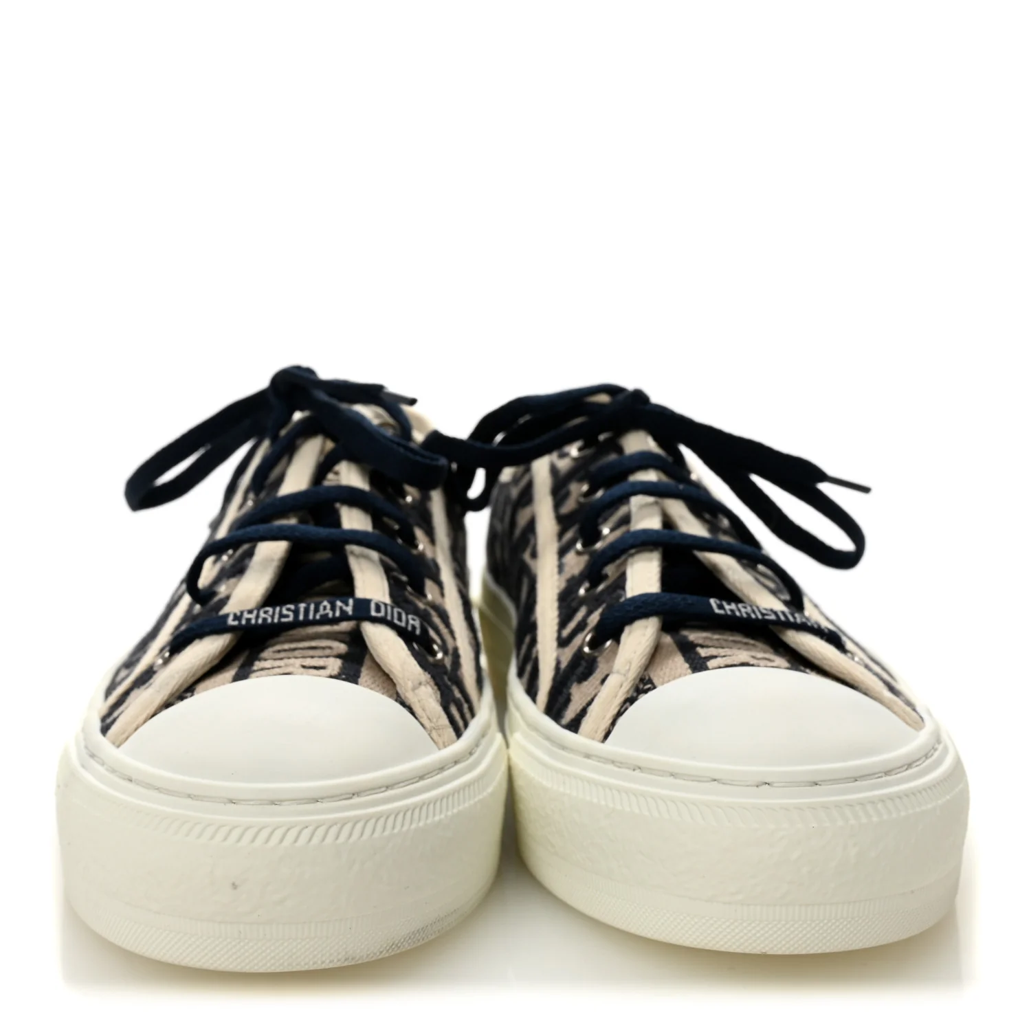 Canvas Oblique Walk'N'Dior Low Top Sneakers 38.5 Deep Blue - Image 3