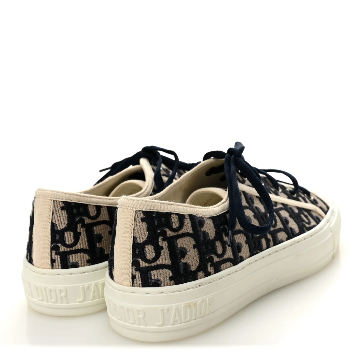 Canvas Oblique Walk'N'Dior Low Top Sneakers 38.5 Deep Blue - Image 5