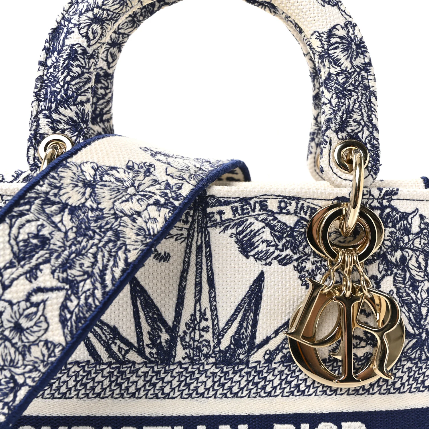 Canvas Reverse Embroidered RĂȘve d'Infini Medium Lady D-Lite Blue Multicolor - Image 7