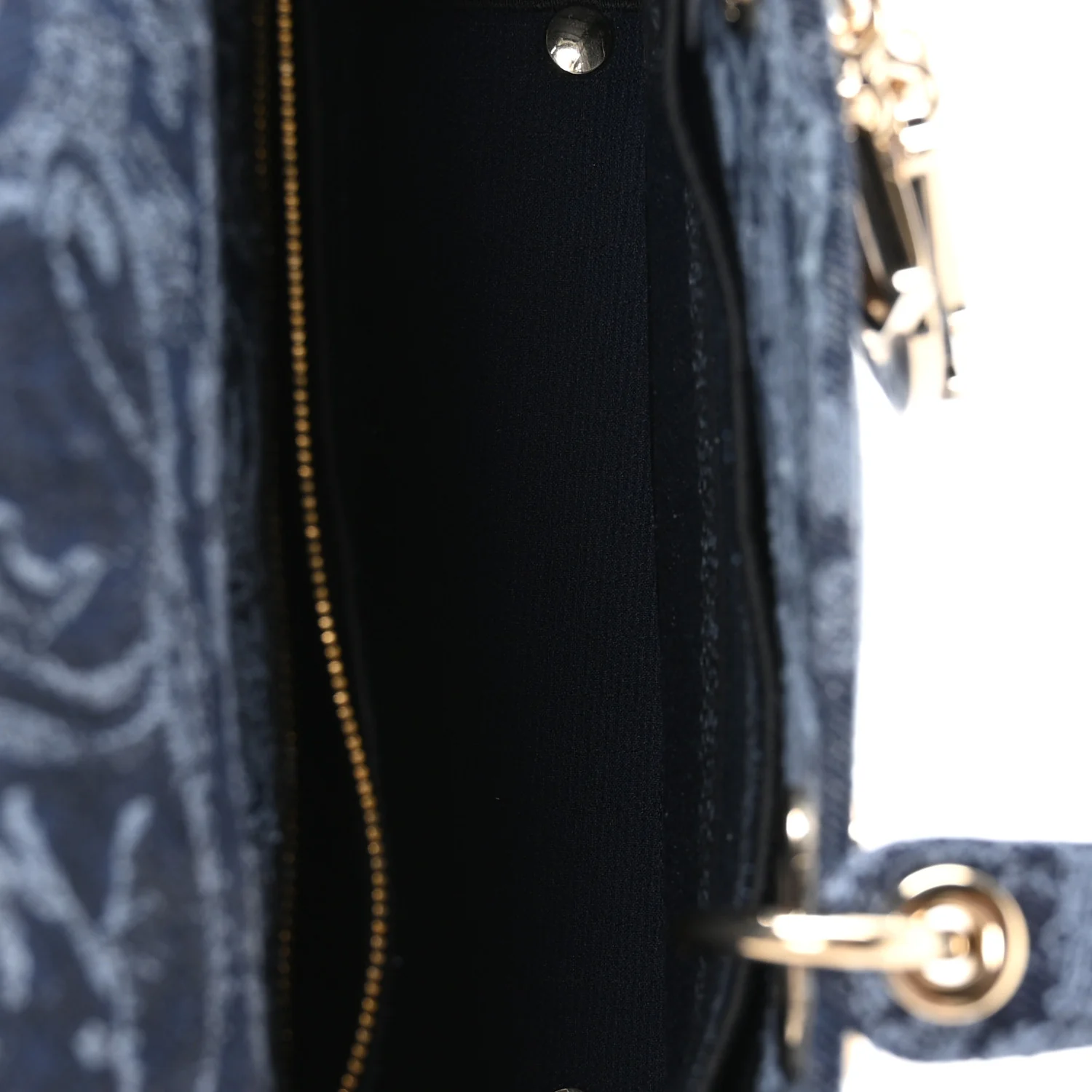 Canvas Toile De Jouy Reverse Embroidered Medium Lady D-Lite Navy Blue - Image 5