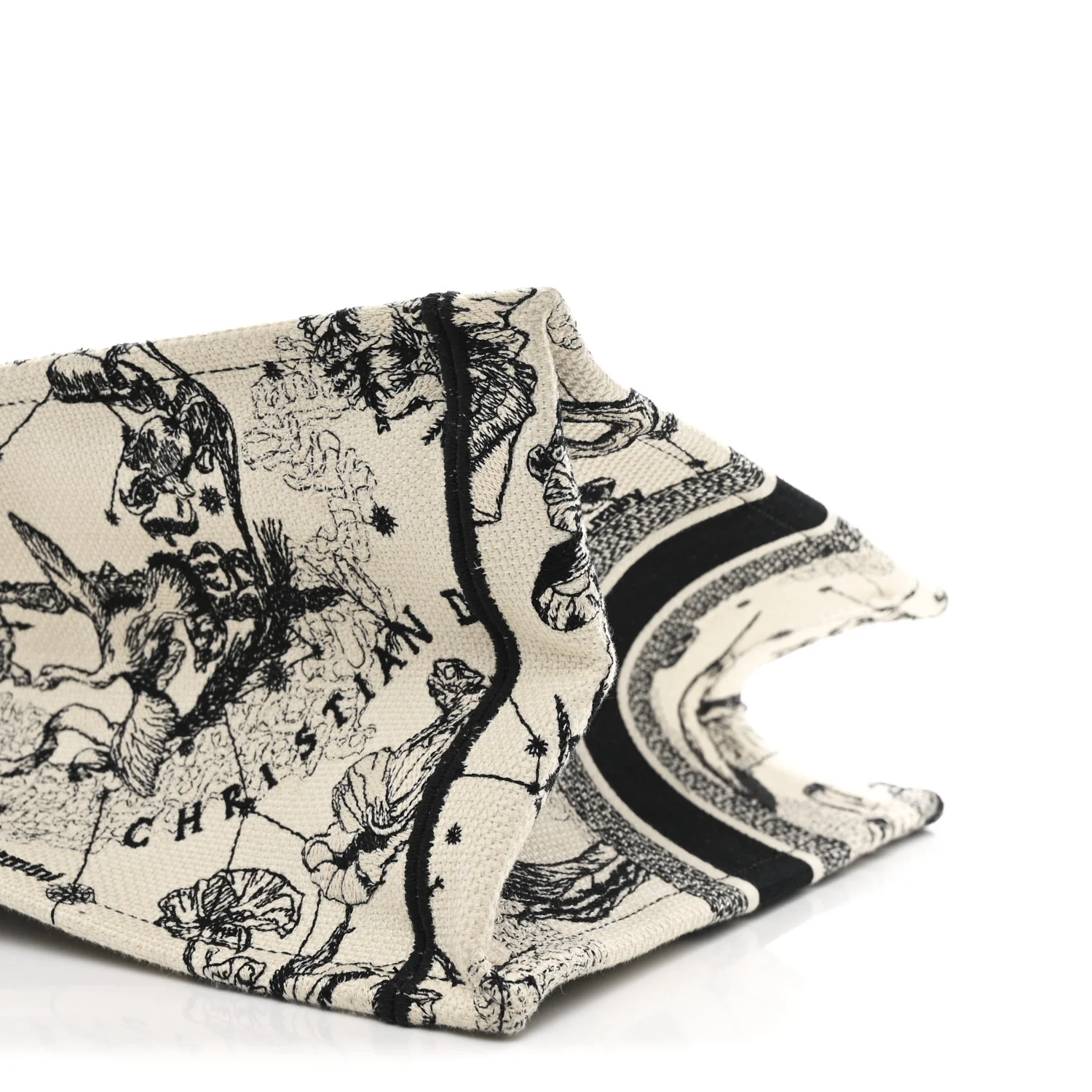 Canvas Zodiac Toile De Jouy Embroidered Medium Book Tote Latte - Image 10
