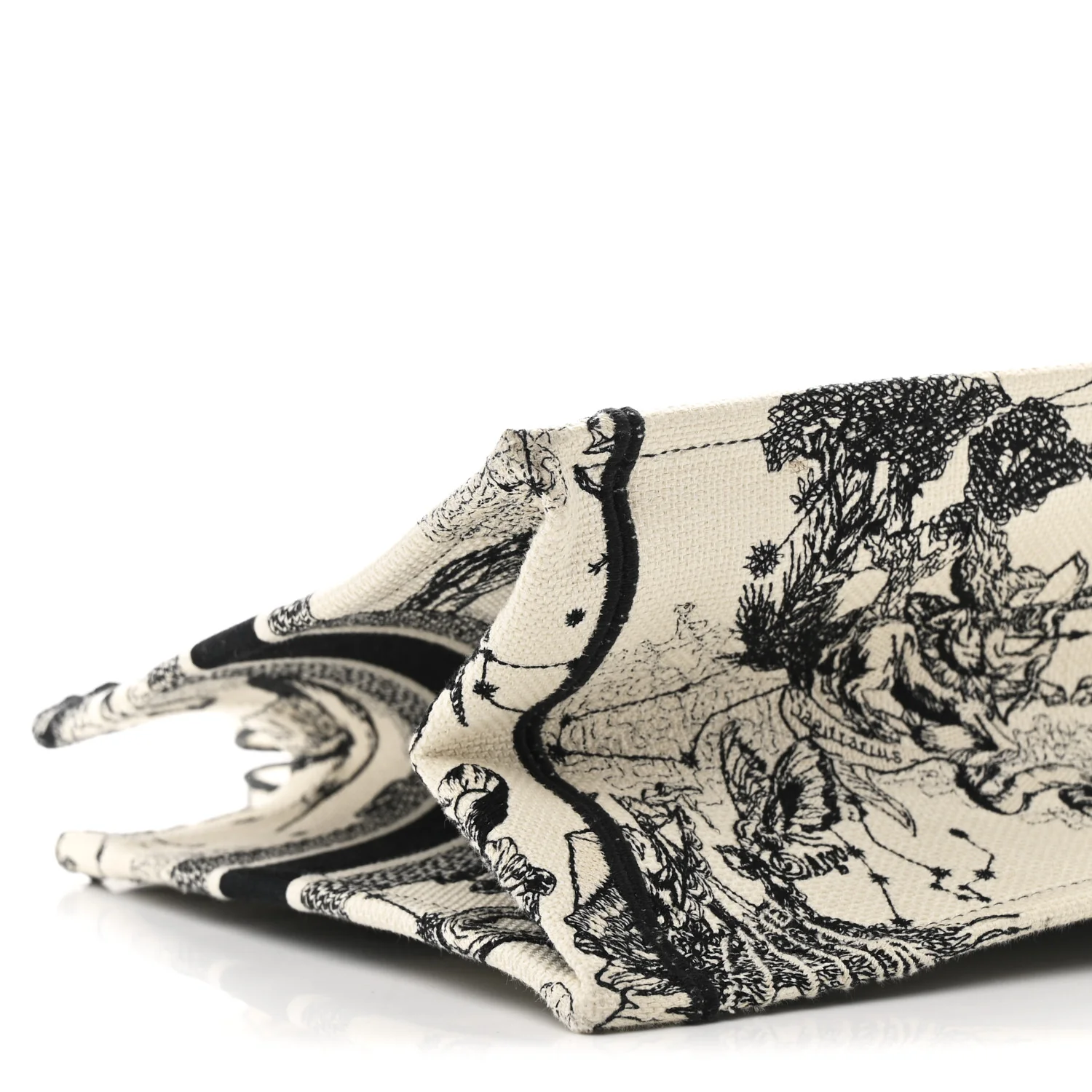 Canvas Zodiac Toile De Jouy Embroidered Medium Book Tote Latte - Image 9