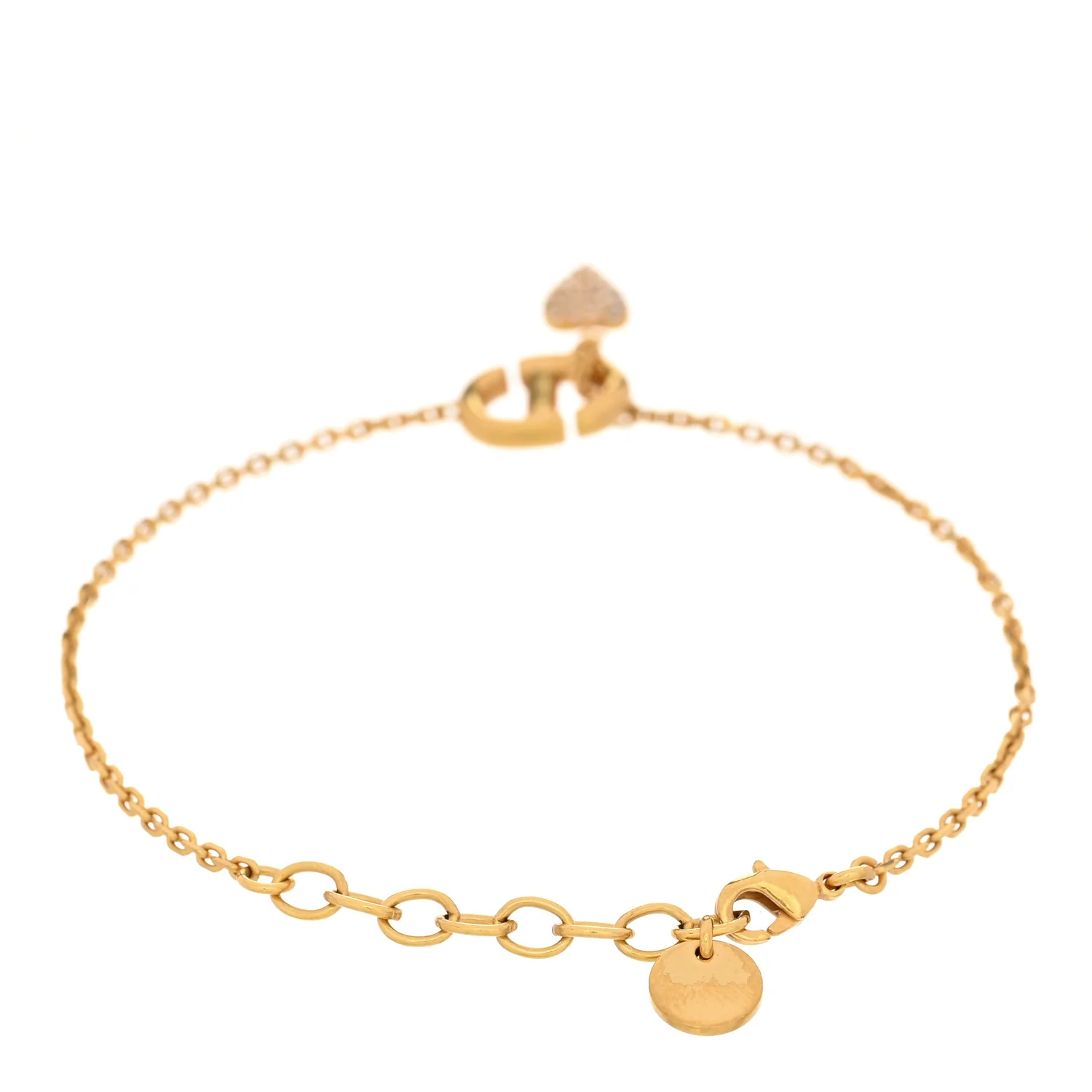 CD Crystal Heart Bracelet Gold - Image 2