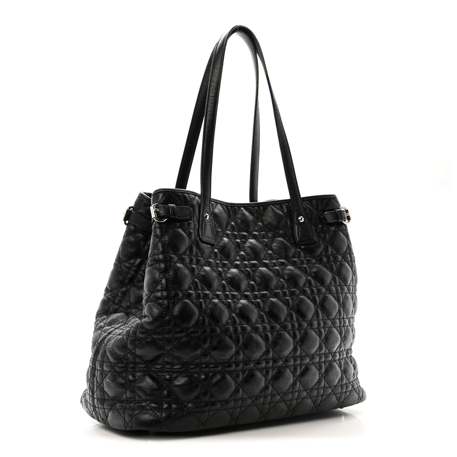 Coated Canvas Cannage Medium Panarea Tote Black - Image 3