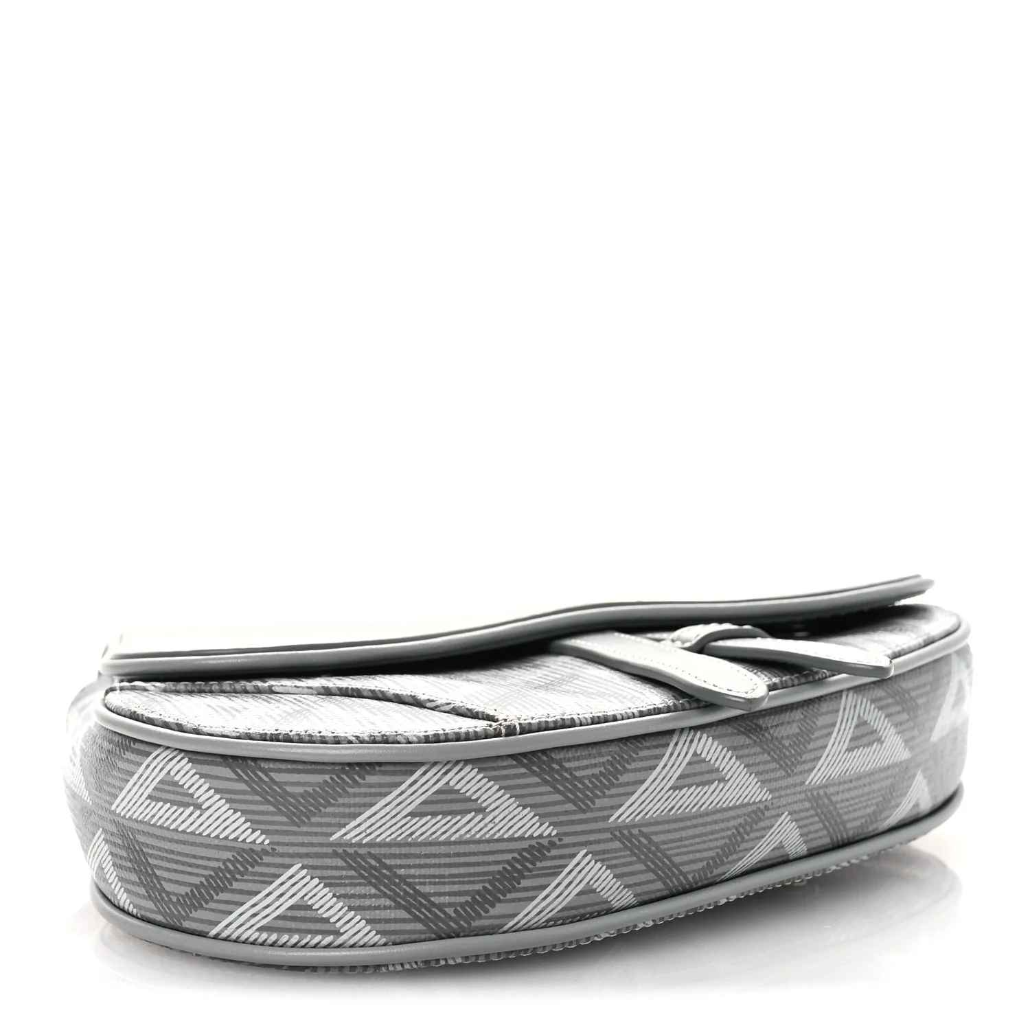 Coated Canvas CD Diamond Mens Mini Saddle Bag Grey - Image 3