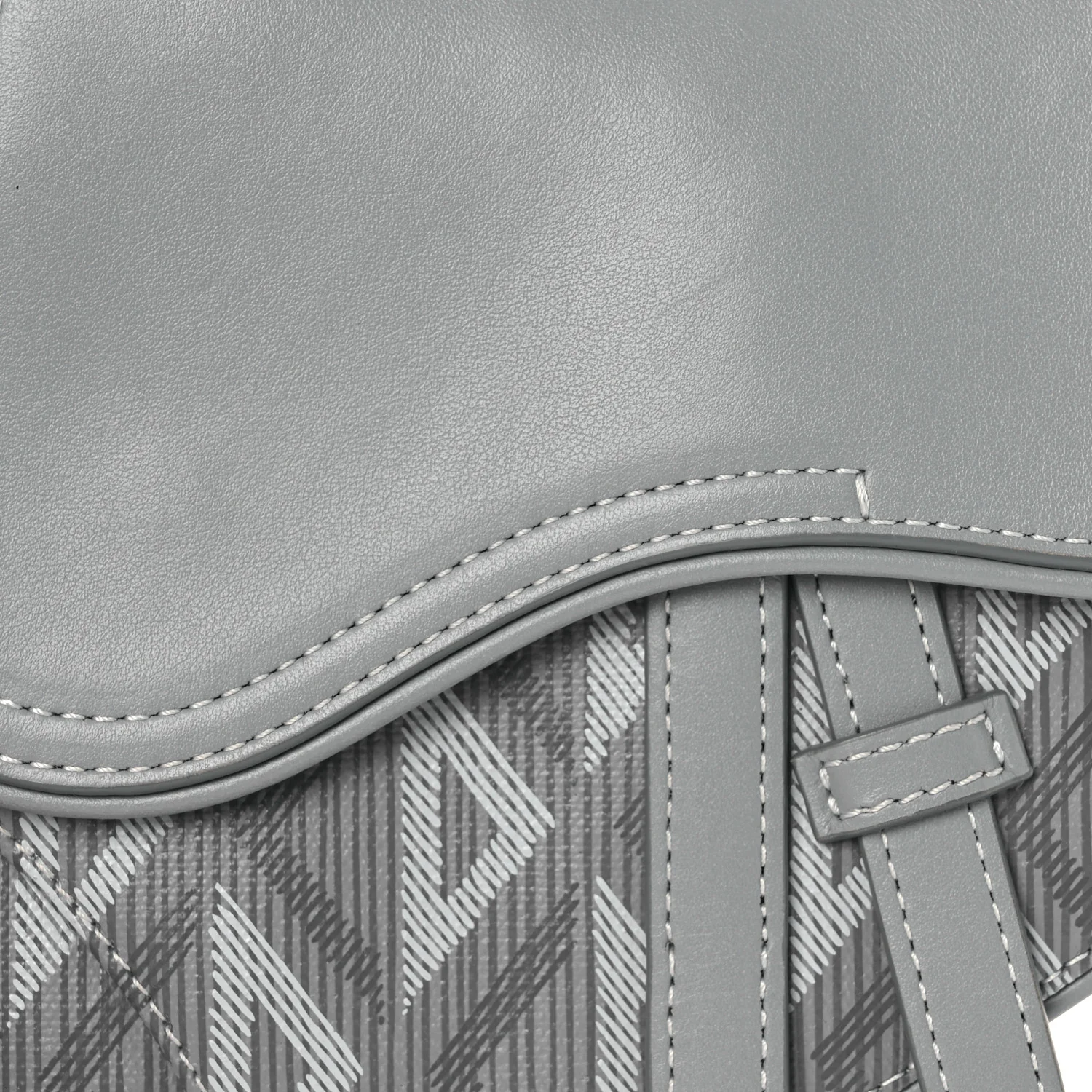 Coated Canvas CD Diamond Mens Mini Saddle Bag Grey - Image 6