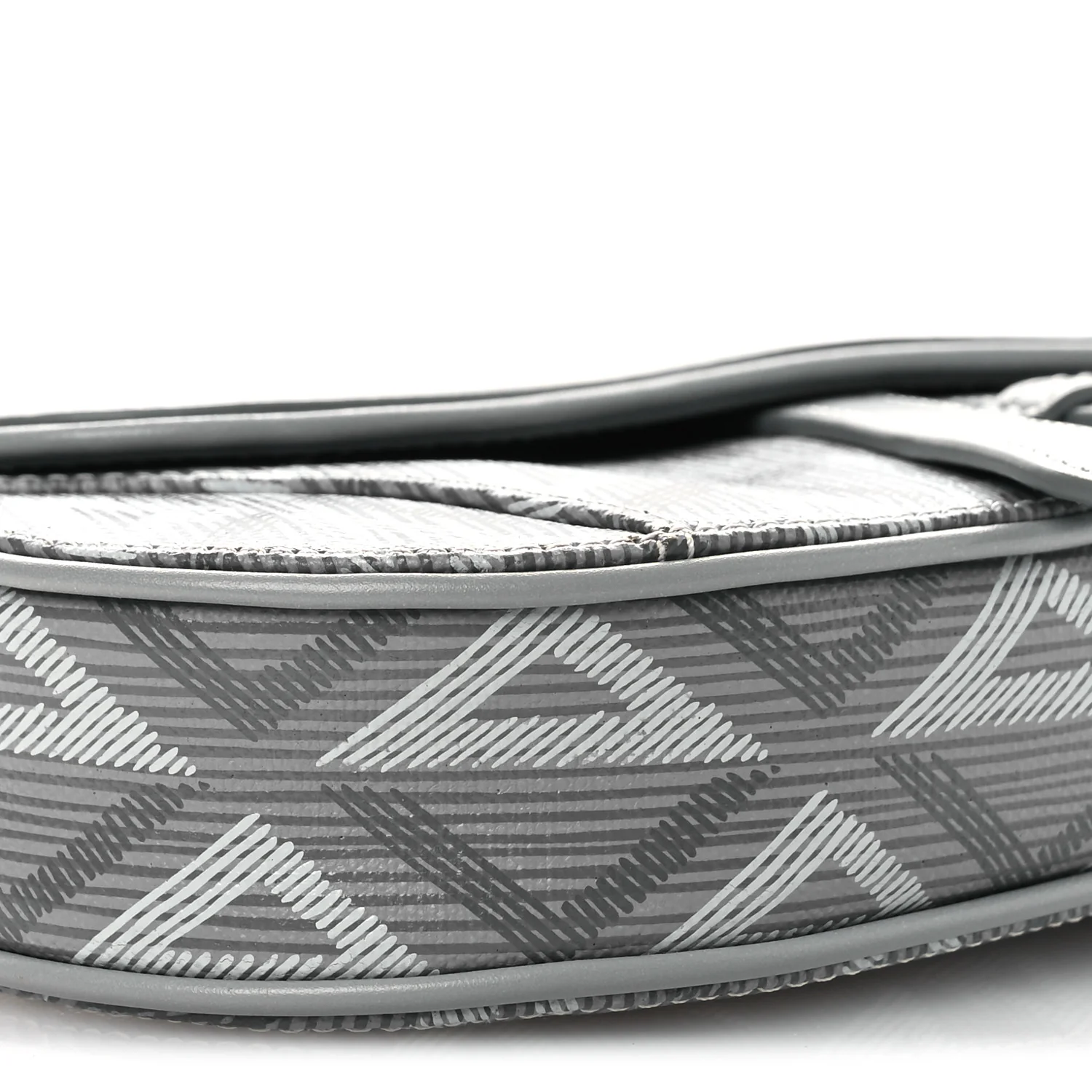 Coated Canvas CD Diamond Mens Mini Saddle Bag Grey - Image 7