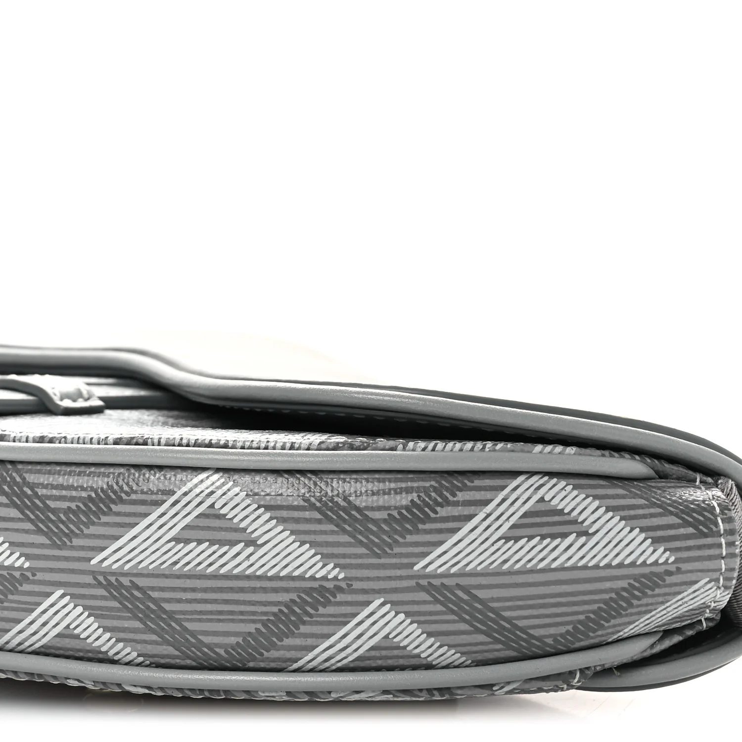 Coated Canvas CD Diamond Mens Mini Saddle Bag Grey - Image 8