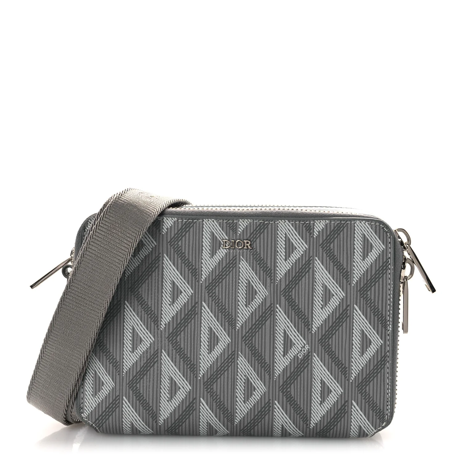 Coated Canvas CD Diamond Messenger Pouch Grey