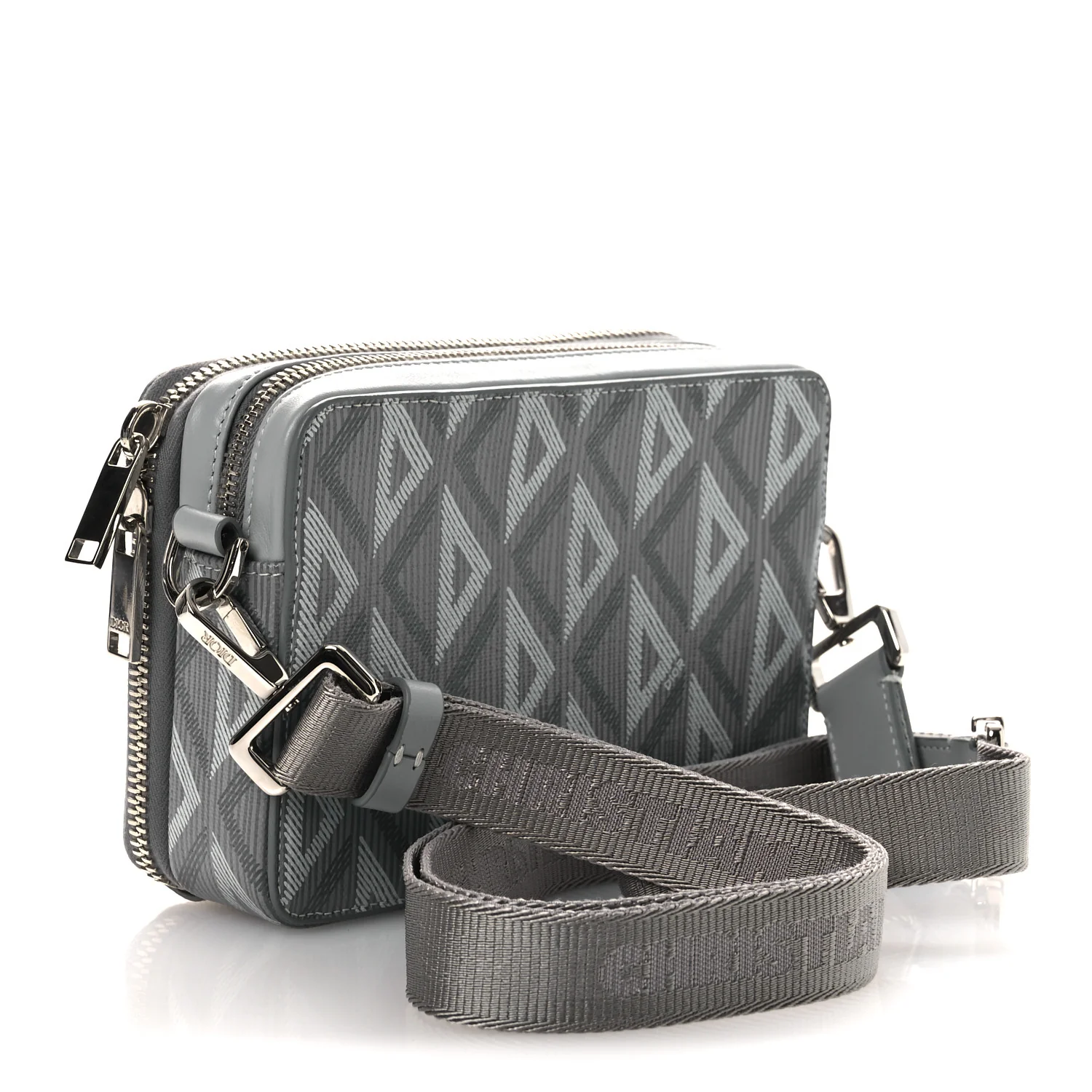 Coated Canvas CD Diamond Messenger Pouch Grey - Image 3
