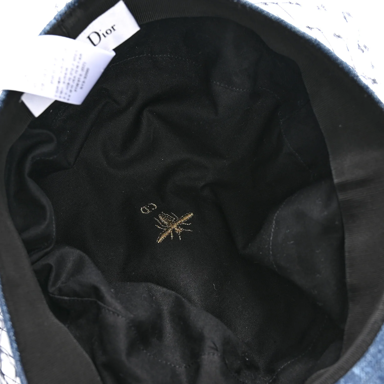 Cotton Denim Arty Beret Cap With Veil 57 Blue - Image 13