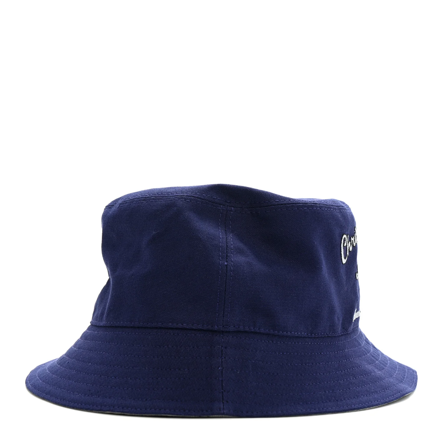Cotton Woven Atelier Bob Bucket Hat M Blue - Image 5